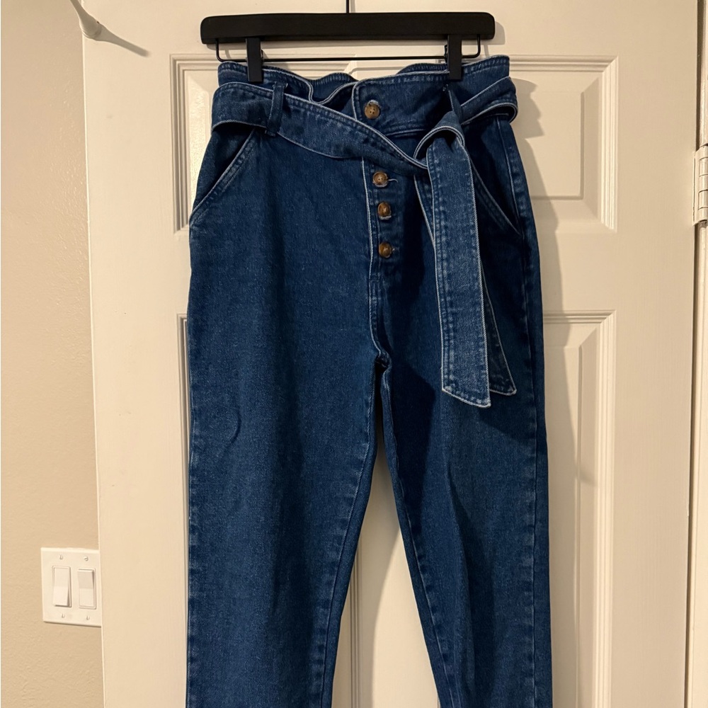 Sezane High Rise Women Jeans - Dark Blue